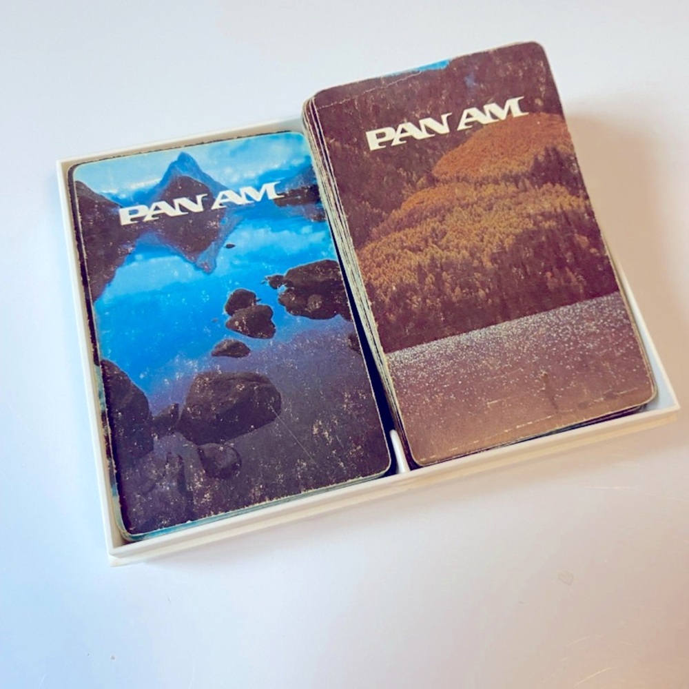 Vintage British 50’s PanAm Cards Royal Crest Thomas de LaRue Dobl deck 104 crd